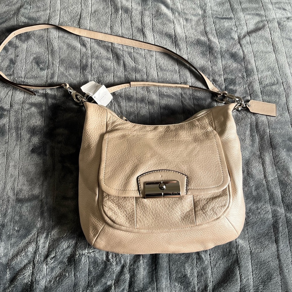 New with tags Coach Kristine metallic champaign2 bag